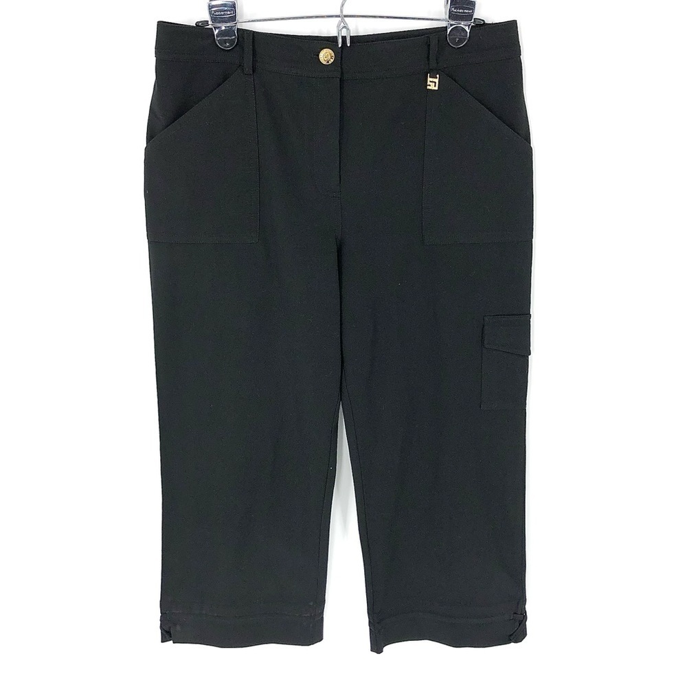 St. John Wide Leg Pants Womens 10 Stretch Cropped Capsule Luxury Old Money